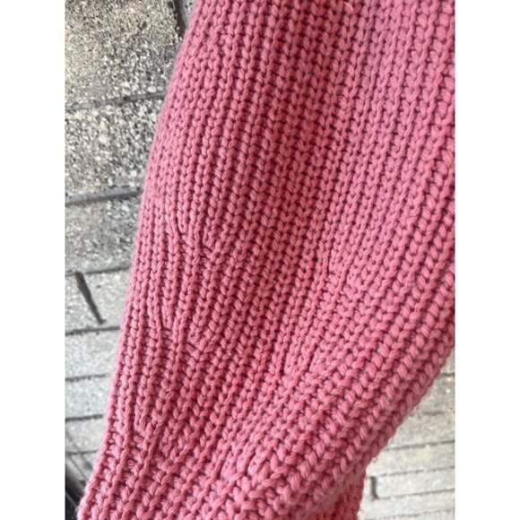 Staud Aura Pink Knit Sweater Balloon Sleeves Womens XL Soft Wool & Cotton Blend - Picture 12 of 14